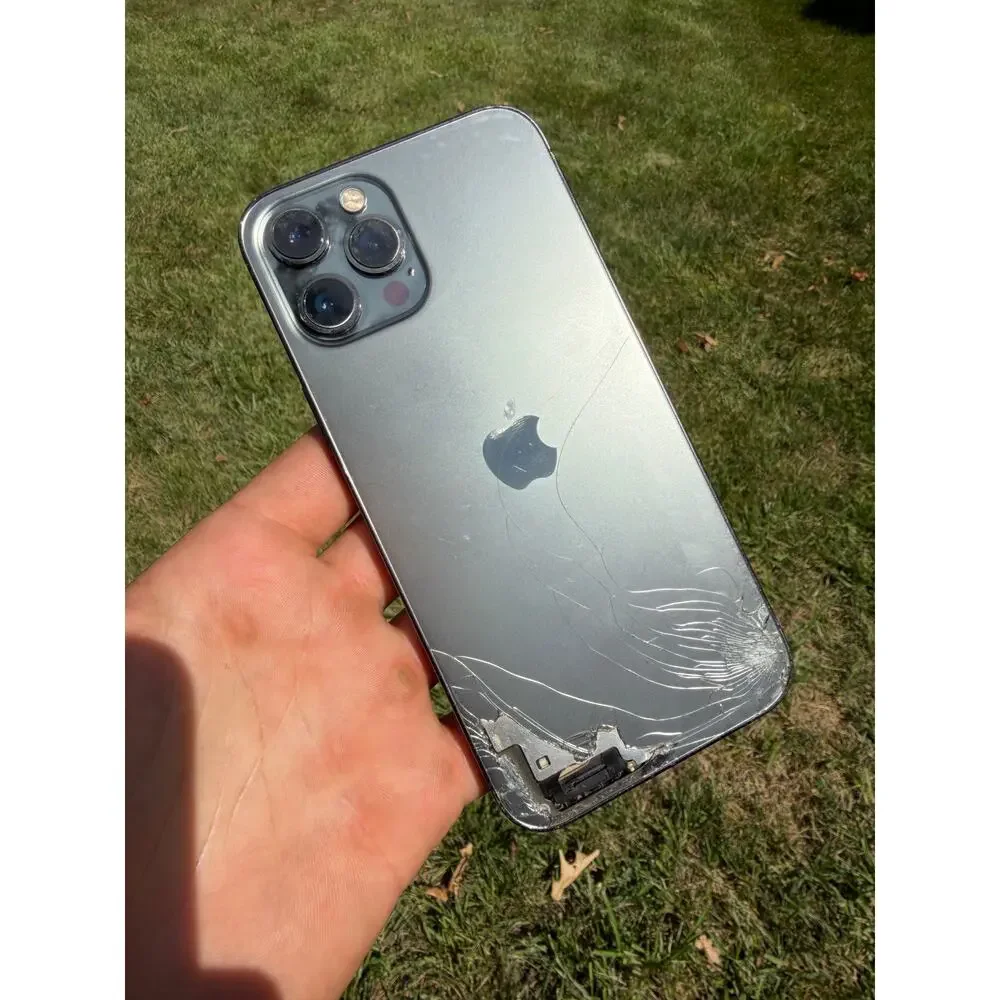 iphone 12 pro max 128gb unlocked cracked rear glass